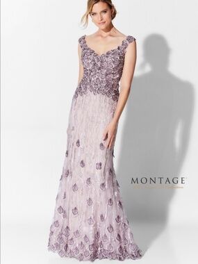 NWT Ivonne D Exclusively for Mon Cheri Off-Shoulder Lace Gown | Mother of Bride